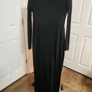 SHEIN Black Maxi Dress with Long Sleeves